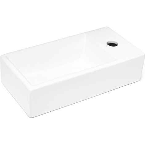 Swiss Aqua Technologies Brevis Lavabo sospeso con foro per rubinetto a destra, 40,5x20,5x10,5cm (SATBRE4020SR) (1/5)