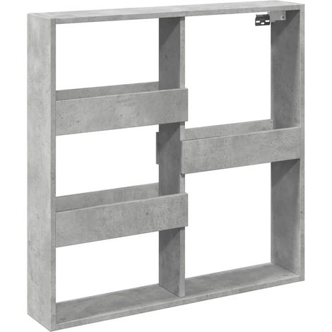 Armario de pared flotante ahorro de espacio 80 x 15 x 80 cm de madera contrachapada gris hormigón 020050524 (1/5)