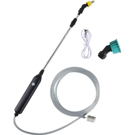 Electric Garden Sprayer, Roof Sprayer, Electric Sprayer, Telescopic Lance Sprayer with 2 Nozzles and 3M Hose, USB Rechargeable, for Lawn Irrigation (1/5)
