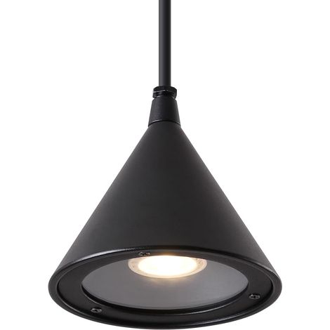 Suspension Luminaire GU10 IP44 Étanche Lustre Plafonnier LED 5W Blanc chaud Lampe Suspendue Extérieure pour Salon Chambre Cuisine Restaurant Bar Couloir, Aluminium, Noir (1/5)