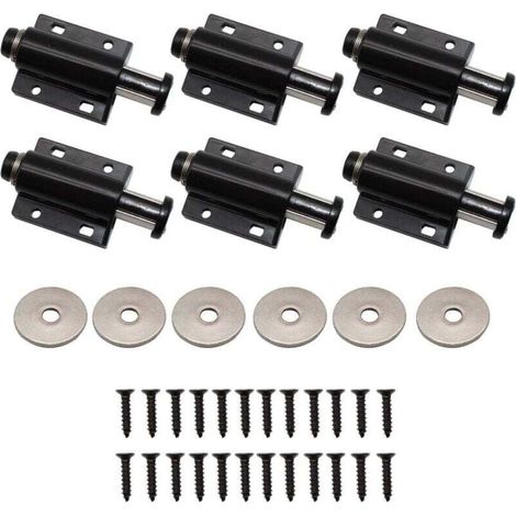 Chiusure magnetiche, chiavistelli push-to-open, ammortizzatori magnetici per porte, magneti a spinta, chiavistelli push-to-open, per cassetti di armadi (nero)