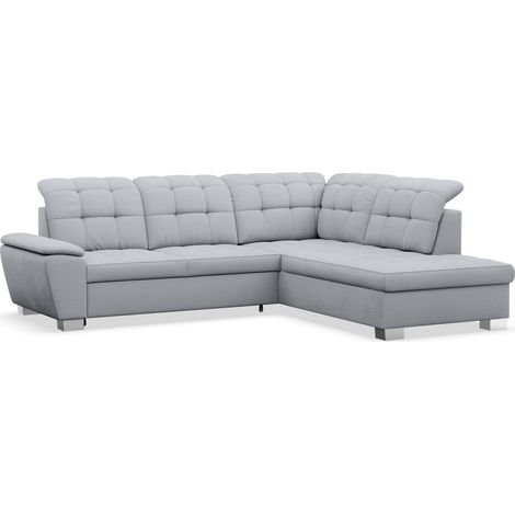 Selsey Jamaal - Ecksofa mit Schlaffunktion und Stauraum, rechtsseitig, hellgrau (1/5)
