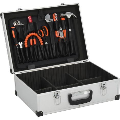 Valise à outils 46 x 33 x 16 cm Argenté Aluminium