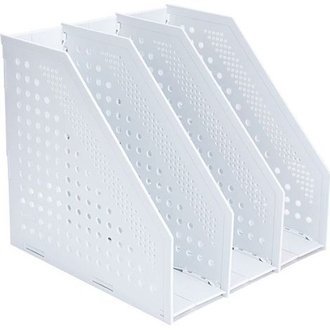 Porte-revues pliable A4 à 4 compartiments, organiseur de bureau pour le rangement et l'organisation au bureau ou à l'école. (1/5)