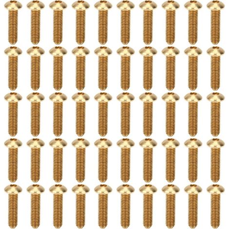 50 vis à six pans creux à tête demi-ronde en cuivre pur, accessoires de quincaillerie, fixations M4 x 16 mm (1/5)