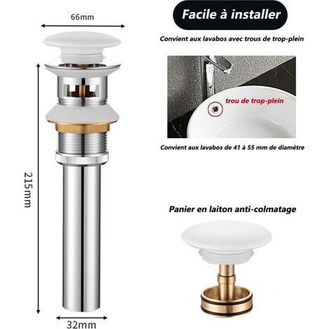 Kupferner Waschbeckenablauf mit Filterkorb und Abflusssystem (1/3)