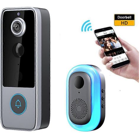 Interphone intelligent pour porte d'entrée avec détection PIR et alertes en temps réel. Installation sans fil facile à réaliser soi-même. Surveillance simplifiée de l'entrée. (1/5)