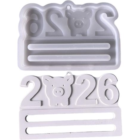 2026 Nouvel An Boîte Silicone Moule Résine Cochon Décorer Moule Savon Moules Chocolat Bâton Époxy Moule Cochon Époxy Résine Coulée (1/5)