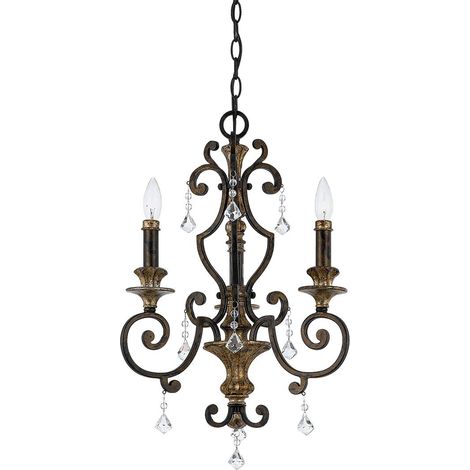 Elstead Marquette - Lustre à 3 ampoules au fini bronze antique, E14 (1/5)
