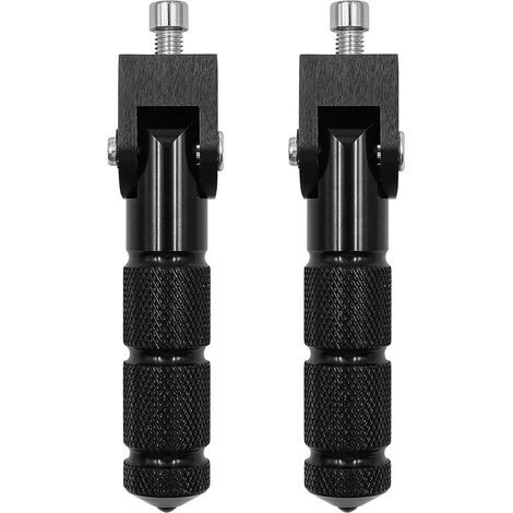 2 reposapiés universales para motocicleta，aptos para motocicletas y coches eléctricos，con vástago de soporte plegable de 8 mm y 90 grados (negro) (1/2)