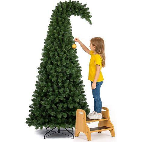 Albero di Natale Grumpy Verde Punta Ricurva 180cm Addobbo Natalizio 800 Punte (1/5)