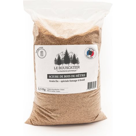 Sachet de sciure 100% hêtre pour fumage à froid – Qualité premium – 2,5 kg – Saveur aromatique intense pour viandes et poissons