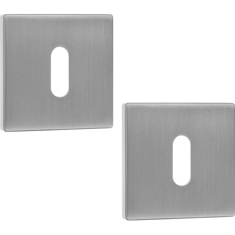 Placca chiave a rosetta quadrata per maniglia porta interna argento Kuchinox (1/3)