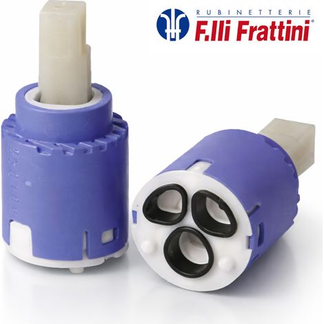 Schläfer 480039-B002  Cartuccia Ricambio D.25 Compatibile con F.lli Frattini R08032 Cartuccia Rubinetto Miscelatore Diam. Ø 25mm in Ceramica Bassa con 2 Piedini serie BRERA MODUS GINGO CAYEN MEGAN