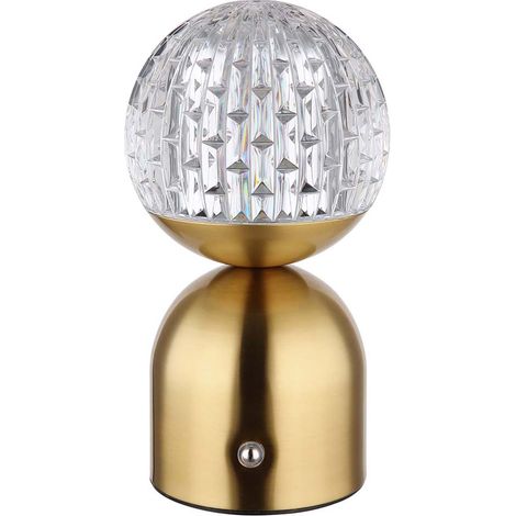 Lampe de table, lampe d'appoint, variateur tactile LED, lampe de chambre, table de chevet, laiton (1/5)
