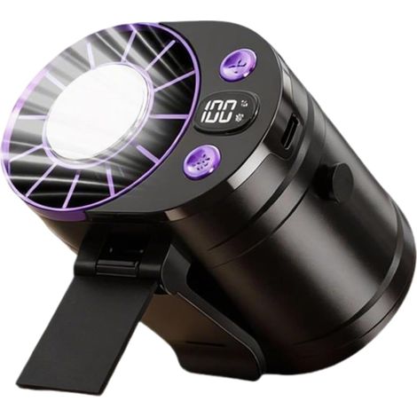 Portable Waist Fan, 20000RPM High-Speed Motor, 100-Speed, 3000mAh Rechargeable, Semiconductor Personal Air Conditioner for Outdoor Worker,Black (1/5)