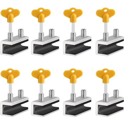 Lot de 8 verrous de fenêtre réglables avec clé – Pour fenêtres et portes coulissantes verticales/horizontales – Patio, chambre, maison et bureau (1/5)