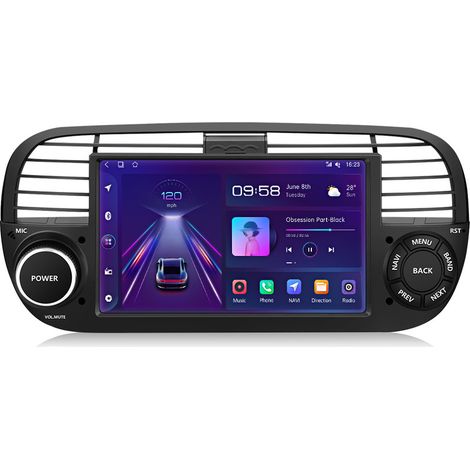 Carplay Autoradio pour Fiat 500 2007-2015 Blanc écran 7 pouces Android 15 2+64G JUNSUN (1/5)