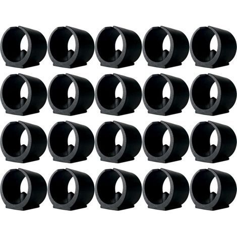 20 Embouts de Chaise Noirs pour Tube Rond 22 mm – Patins Forme U avec Ergot à Clipser pour Pieds de Meuble et Plots (1/5)