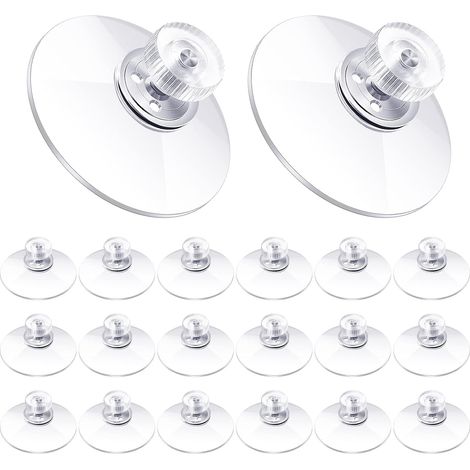 Filiyano-Ventouses en plastique de 40 mm, ventouses en PVC transparent, supports de ventouses avec adhésif puissant, avec écrous, (20 pièces) (1/5)