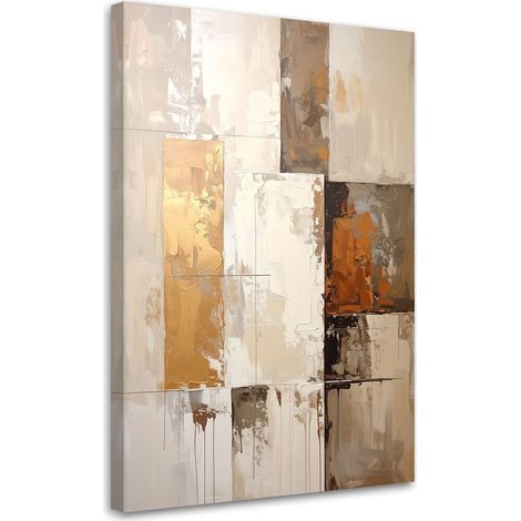 Bild auf Leinwand Abstrakt in Beige und Gold 60x90 (1/5)