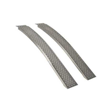 Jeu De 2 Rampes Courbées Aluminium L: 200cm L: 20 Cm, Profil Antidérapant D'une Capacité Maximum De