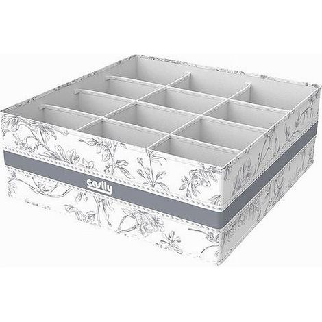 Cleafe - Organizer Per Armadio 12 Scomparti Scatola Salvaspazio 32x32x12cm Fantasia 87331 - (1/5)