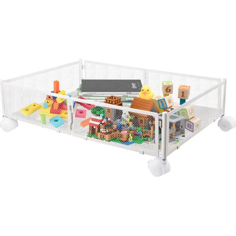 Boîte de rangement sous le lit avec roues pour vêtements, literie, couvertures et chaussures 60 x 40 x 17 cm blanc (1/5)