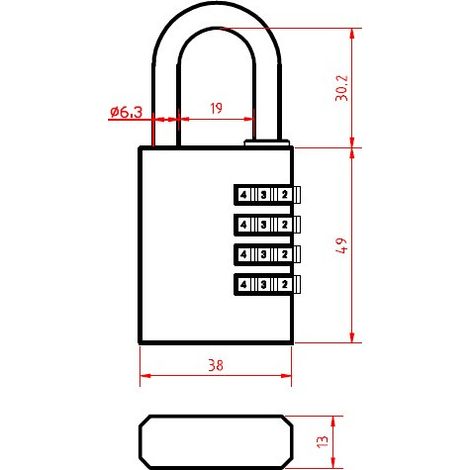 Cadenas à combinaison COMBO C40X4 HERACLES I CAD C40X4 (1/2)