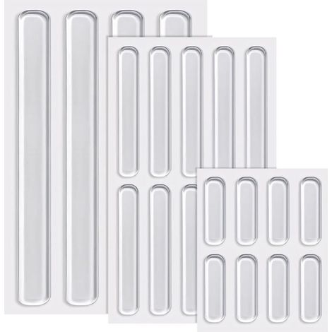 22PCS Silencieux de porte Bandes de silicone Coussinets de meubles Butées de porte anti-claquement Protecteurs de porte Butées en caoutchouc Butées de porte d'armoire Butées de choc (1/5)