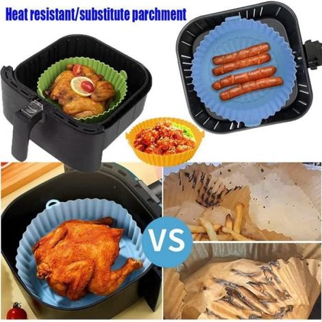 Panier Friteuse En Silicone,Pot En Silicone Pour Friteuse À Air, Accessoire Air Fryer,Convient Aux Friteuses À Air, Fours À M[H440] (1/4)