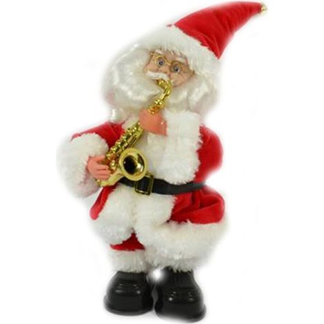 Babbo natale rosso decorazioni di natale strumenti musicali tromba fisarmocica - decoro: Babbo con luce (1/5)