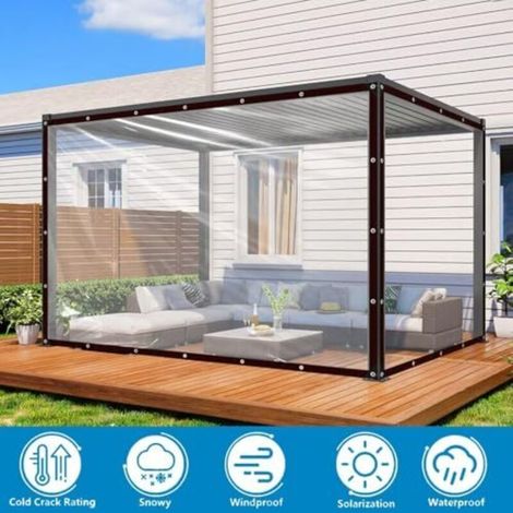 Bâche transparente avec œillets, imperméable, bâche transparente 2x3m pour plantes extérieures, serres, mobilier de jardin, cabanes pour animaux, toits (1/4)