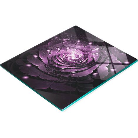 Elegante e resistente pannello in vetro con stampa astratta di rose, 60x52 cm. (1/5)