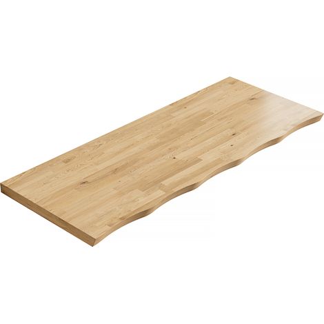 Planche en bois massif 120 cm pour salle de bain, utilisation autonome ou avec armoires de rangement, sans accessoires métalliques, coloris veinage naturel (1/5)
