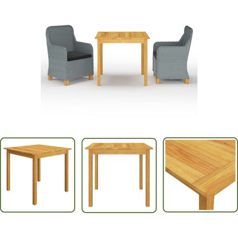 Furniture Limited - Ensemble à manger de jardin 3 pcs Gris clair (1/5)