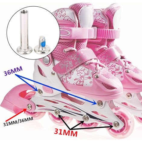 10 pièces vis de patin à roulettes alignées, axes de roues 31mm, quincaillerie pour patins (1/5)