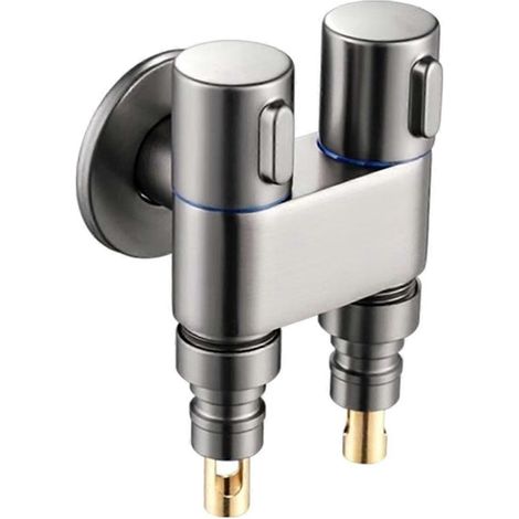 Robinet d'angle multifonctionnel à trois voies G1/2, montage mural, 1 entrée, 2 sorties, pulvérisateur de nettoyage d'eau, accessoires de salle de bain - B (1/5)