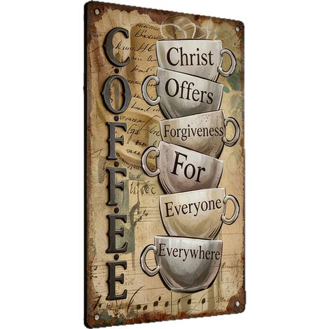 Christ Offers Forgiveness offers forgiveness metal plaques for everyone - 30x40cm