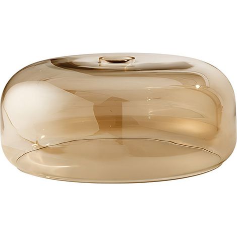Verre Soufflé Miroité Ambre Pour Suspension, Diamètre 33 Cm, Douille E27, Design Moderne Et Élégant Pour Intérieur - Produit De Marque Perenz (1/2)