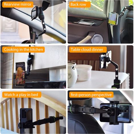 Multifunktionale Handyhalterung, Autohandyhalterung, Rückspiegel-Handyhalterung, Handyhalterung für Auto, Zuhause, Küche (1/5)