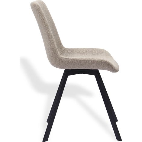 ELVMI Lote de 2 Sillas de Comedor con Respaldo Ergonómico, Tela y Metal, Caqui (1/5)