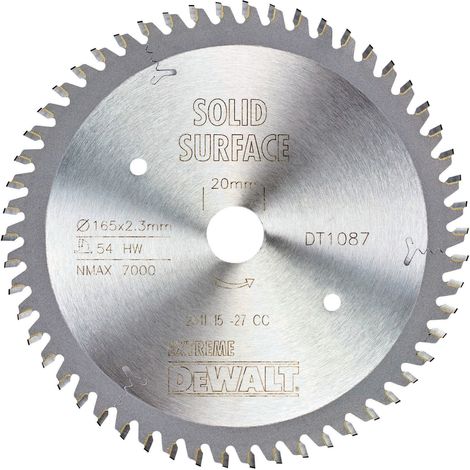 DeWALT - Sägeblatt Holz 165x20 mm, 54 Zähne DT1087 (1/4)