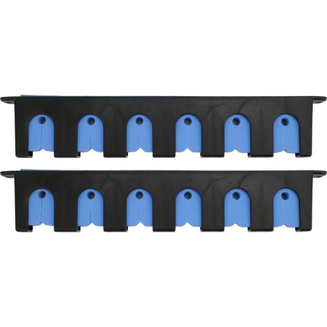 Chemikalienbeständiger, wandmontierter Angelrutenhalter, 6 vertikale Rutenhalter mit 4 blauen Schrauben