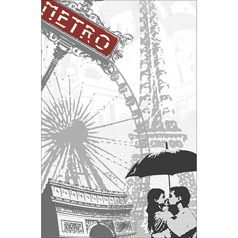 Sticker réfrigérateur et lave vaisselle, paris charme urbain déco, 75 cm X 49 cm (1/4)