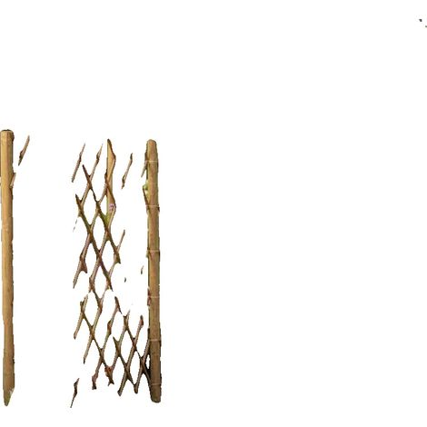 Clôture en treillis de saule, 180 x 90 cm, extensible, résistant aux intempéries, support pour plantes grimpantes, assemblage requis (1/5)