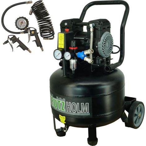 Silent Flüsterkompressor 36L vertikal Kompressor leise 900 W, 62dB, 8 bar inkl. Zubehör