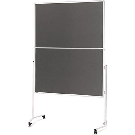 Magnetoplan Moderationstafel mit weißem Rahmen, klappbar, Filz grau, 1200 x 1500 mm (1/2)