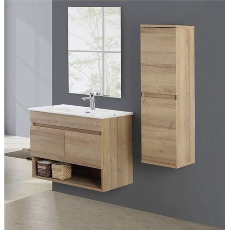 COMPOSIZIONE SOSPESA REVITAL ROVERE L81XP46XH64 CM Modello Lavabo
