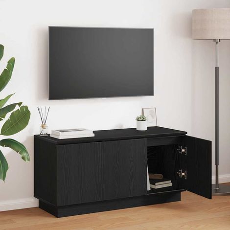 Meuble TV-Banc TV-Meuble Télé Chêne noir 100 x 38 x 49 cm Bois d'ingénierie (1/5)